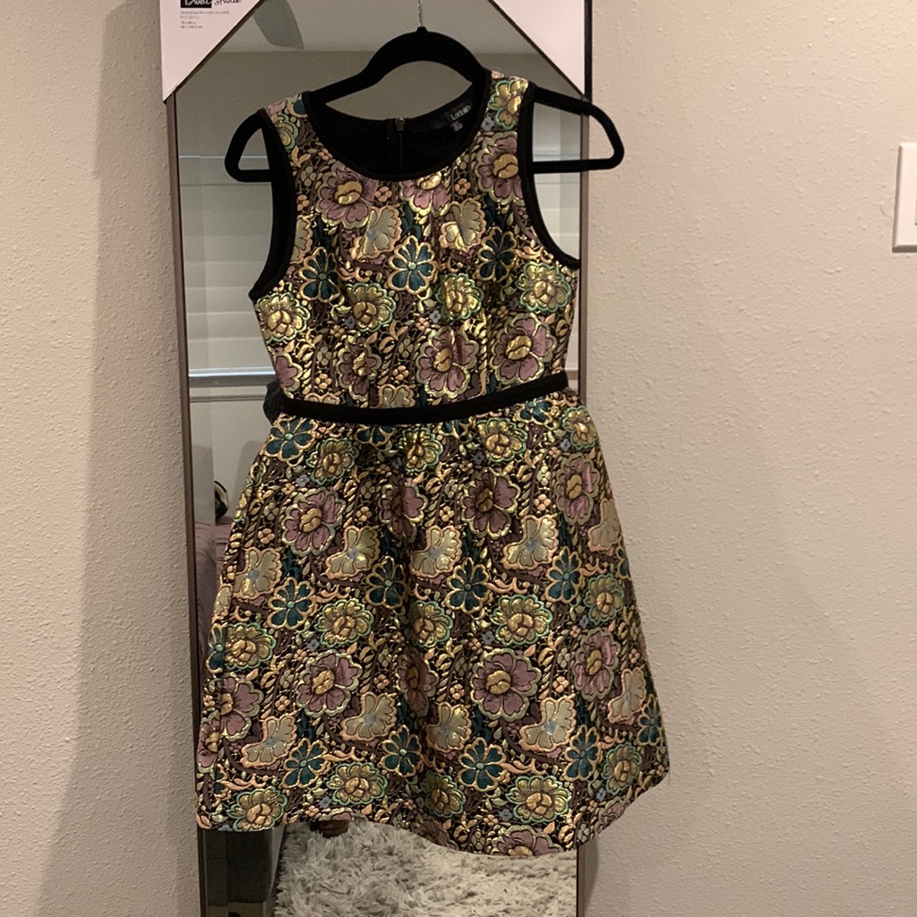 Stunning Gold Brocade Anthropologie Dress.